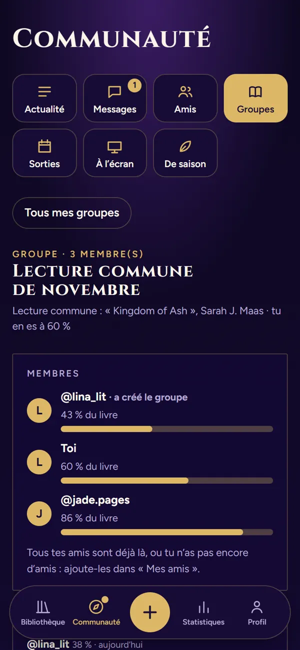 Un groupe de lecture commune